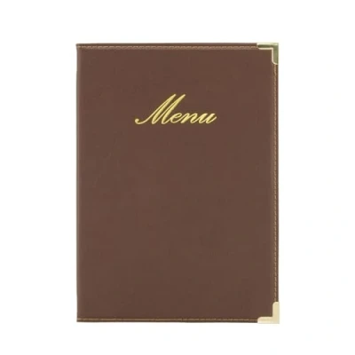 Immagine di SECURIT Porta Menu Linea Classic Per Caffè, Ristoranti, Bar Similpelle Formato A5 1 Doppio Inserto Incluso Colore Marrone