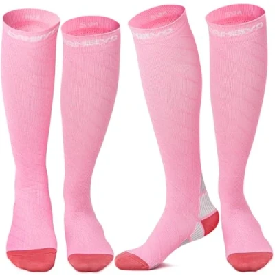 Immagine di CAMBIVO 2 Paia Calze Compressione Graduata Donna Uomo, 20 30mmHg a Elastiche, Gambaletti Compression Socks Circolazione Gambe