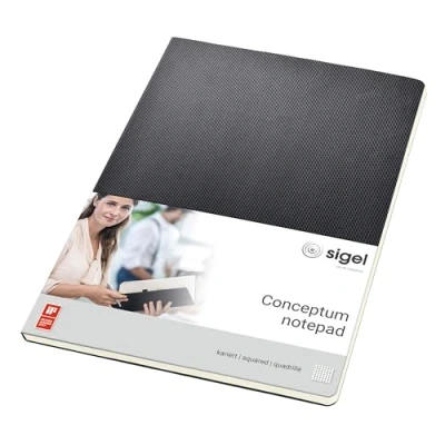 Immagine di SIGEL CO800 Blocco note Conceptum, copertina rigida, 120 pagine a quadretti, circa A4, nero