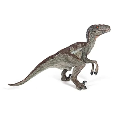 Immagine di Papo Grande statuetta di dinosauro Velociraptor, agile predatore del Cretaceo, Giocattolo per bambini da 3 anni Tuffo nell&#039;era dei dinosauri e risveglio paleontologico