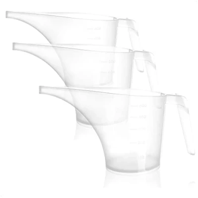 Immagine di com four® 3X Imbuto brocca, annaffiatoio con beccuccio Imbuto, Trasparente, dosatore per Sapone o liquidi