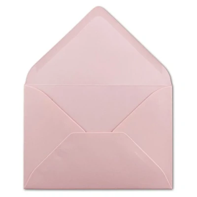 Immagine di 100 buste per lettere, formato DIN C6, 11,4 x 16,2 cm, 120 g/m², con incollaggio a umido, inviti, colore rosa