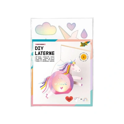 Immagine di Max Bringmann Folia 94202 Kit Sweet Rainbow, Circa 10 x 23 33 cm Materiale per Lanterna, può Essere Disegnata Come Unicorno o Arcobaleno, Colore Rosa Iridescente,