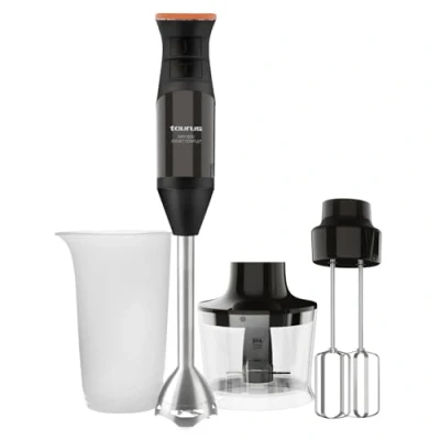 Immagine di Taurus Bapi 1200 Rocket Complet Frullatore a immersione, 1200W, 20 velocità regolabile, funzione Turbo, lame in acciaio inox, doppia frusta, bicchiere graduato 500 ml e tritatutto 350