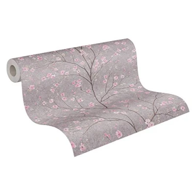 Immagine di Carta da parati Floreale Mio Tokio Metropolitan Stories 2 A.S. Création tessuto non 10.05 m x 0.53 Grigio Rosa Prodotto in Germania 379122 37912
