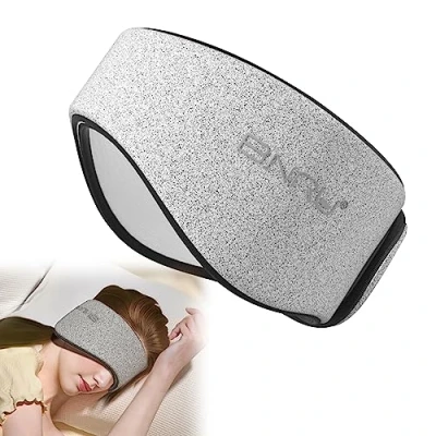 Immagine di Mascherina per Dormire, con Fascia la Testa Regolabile, Uomini e Donne, Grande Maschera Dormire Benda Gli Occhi, di Notte, Viaggiare Fare Nicchia, Grigio