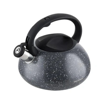 Immagine di FLORINA Bollitore Acqua (2,5 l) I da Fornello LAVA con Manico in Silicone Fischio Automatico per Fornelli a Induzione, Gas, Elettrici Colore: Grigio
