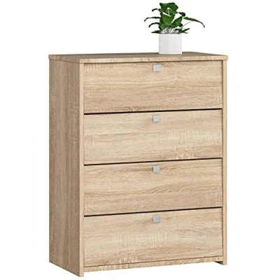Immagine di AKORD Scarpiera Rubin con 4 Ripiani per Scarpe e Ante a Ribalta Chiusa Contenitore L66 x H85 P36 cm, Peso 29 kg Colore: Rovere Sonoma