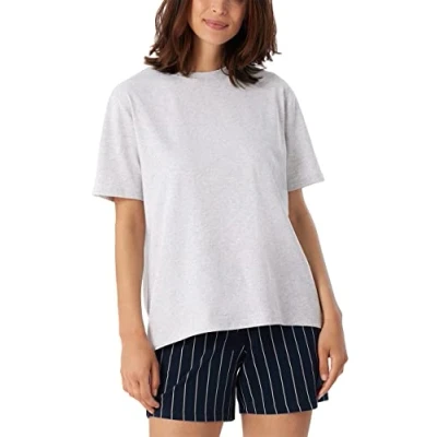 Immagine di Schiesser Maglietta a Maniche Corte in Cotone Mix + Relax Parte Superiore del Pigiama, Grigio Mel_17967, 40 Donna