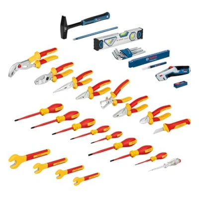 Immagine di Bosch Professional Set di utensili manuali misti, 37 pezzi (incl. 21 VDE e 16 aggiuntivi, pratici ed ergonomici, in L BOXX)