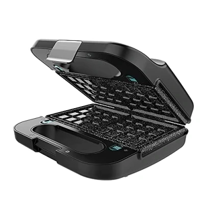Immagine di Cecotec piastre Tostapane Rock&#039;nToast 4in1. Potenza 1000 W, capacità di 2 panini, finitura in acciaio inox, 4 intercambiabili con rivestimento RockStone.