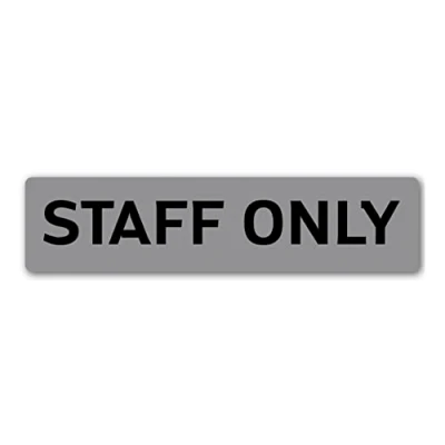 Immagine di Segnale targa Staff Only Privato in metacrilato color Argento Satinato autoadesiva mm 180x43x3