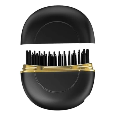 Immagine di Mini Spazzola Lisciante per Capelli, 3 Temperature Regolabili Piastra 10s ad Aria Calda, Rotonda Capelli Spessi, Crespi, Ricci e Molto Lunghi