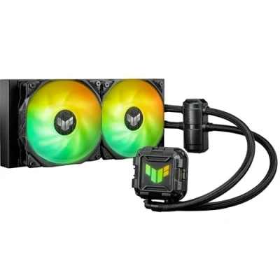 Immagine di ASUS TUF Gaming LC II 240 ARGB Dispositivo di Raffreddamento a Liquido All in One, Cooler CPU, Supporto Intel LGA 1700 e AMD AM5, 2 Ventole da 120 mm, Aura Sync, Nero
