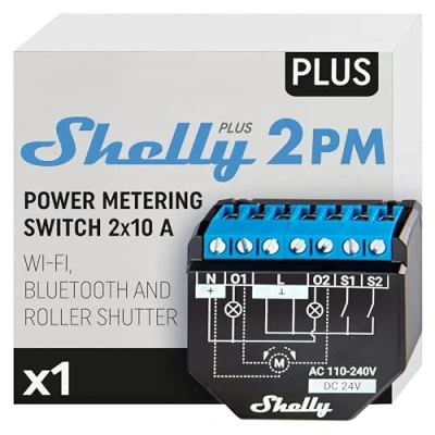 Immagine di Shelly Plus 2PM Attuatore interruttore Wi Fi, Bluetooth