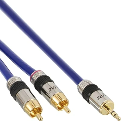 Immagine di InLine 2m 2x RCA/3.5mm Premium cavo audio Blu