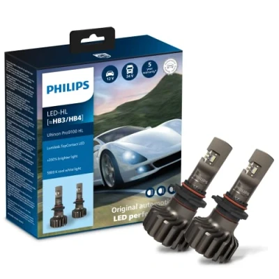 Immagine di Philips Ultinon Pro9100 Lampadina LED per fari auto (HB3/HB4), +350%, 5.800K, set di 2
