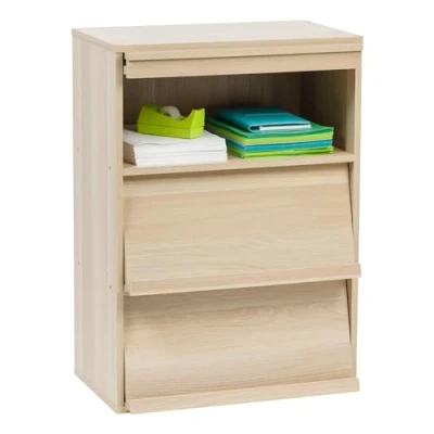 Immagine di Iris Ohyama, Mobile, Libreria, Scaffale portaoggetti, 3 ante pieghevoli, Design, Solido, Moderno, Multiuso, Ufficio, Camera da letto, Soggiorno, Flap Rack CHR 3, Marrone chiaro