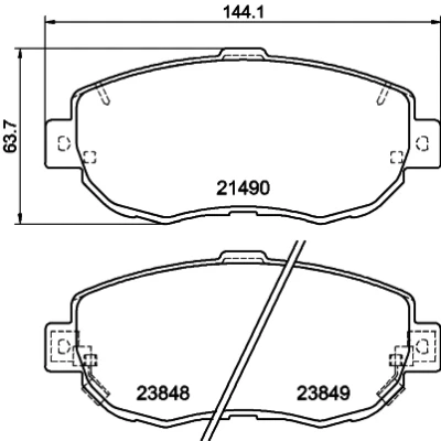 Immagine di HELLA 8DB 355 010 151 Kit pastiglie freno con segnalatore acustico usura accessori LEXUS: IS I Sedan, GS II, SC II Cabrio, TOYOTA: Supra IV