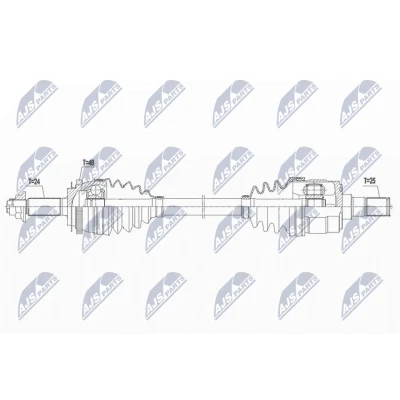 Immagine di NTY NPW KA 374 Albero motore / Semiasse Assale anteriore Sx 609 Cambio manuale