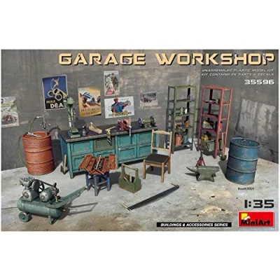 Immagine di MiniArt Animale 35596 1:35 Set da Officina con Accessori, Riproduzione Fedele all&#039;originale, plastica, Fai Te, Hobby, Colla, modellismo, assemblaggio, Non Verniciato, Colore Various, MIN35596