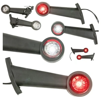 Immagine di Web Truck 2 x LED gomma luce laterale 12V 24V con omologazione E posizione auto camion caravan bianco rosso lampada obliqua lungo