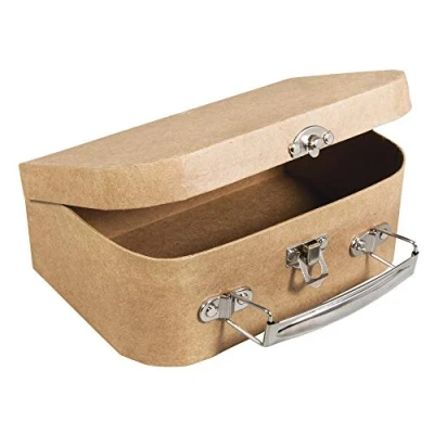 Immagine di Rayher 67205000 cartapesta valigetta, Piccolo, 18 x 12 6.5 cm in con robusta maniglia metallo, per l&#039; uso bambini