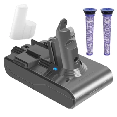 Immagine di Waitley 6000mAh Batteria per Dyson V6, di Ricambio V6 DC62 DC58 DC59 DC61 DC72 DC74 Extra, Trigger, Fluffy, Absolute SV03 SV05 SV06 SV07 SV092+2 filtri