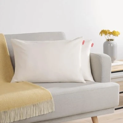 Immagine di Blumtal Federe Cuscini Divano in Ciniglia, Copricuscini Divano, Cuscino 2 Pezzi, 40 x 60cm, Bianco