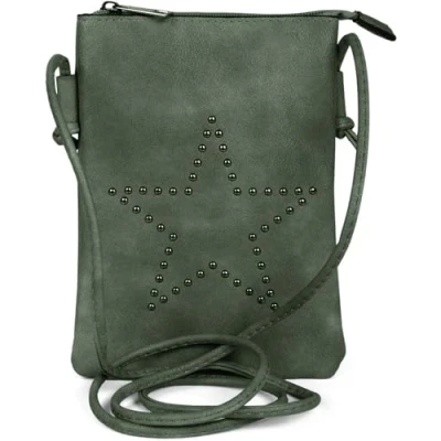 Immagine di styleBREAKER mini bag borsa a tracolla con borchie disposte stella, spalla, mano, borsa, da donna 02012235, colore:Verde pino