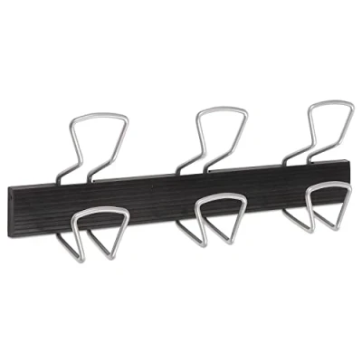 Immagine di Alba PMPRO3M Appendiabiti da parete in plastica con 3 ganci filo metallico, colore: Nero/Metallo grigio