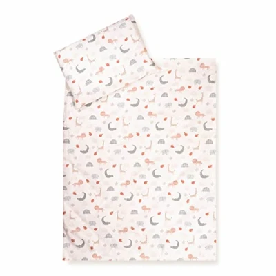 Immagine di Julius Zöllner Biancheria da letto per bambini in 100% cotone biologico 100 x 135 + 40 60 cm, set 2 pezzi di copripiumino e federa, con chiusura lampo, Standard by OEKO TEX, Wild Friends