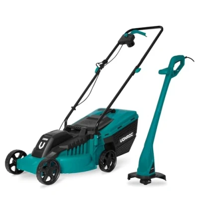 Immagine di VONROC Set TosaerbaTagliaerba elettrico 1300W. Larghezza di taglio:32cm. Altezza taglio regolabile: 30, 50 o 70 mm + Decespugliatore 300W, Ø230mm diametro