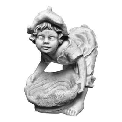 Immagine di gartendekoparadies.de Elfo con ciotola, statuetta in pietra, altezza 31 cm, 9 kg, grigio, resistente al gelo gres porcellanato per esterni
