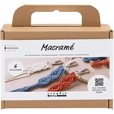 Immagine di Mini Craft Kit Macramè, Portachiavi, 1 confezione