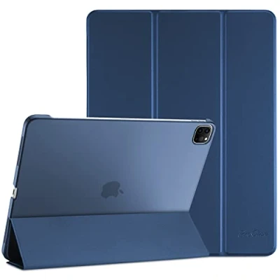Immagine di ProCase Custodia per iPad Pro 11&quot; 2021 (3ªGenerazione, A2377, A2459, A2301, A2460), Smart Cover Ultra Sottile Leggero Traslucida Smerigliata con Auto Svegliati/Sonno Darkblue