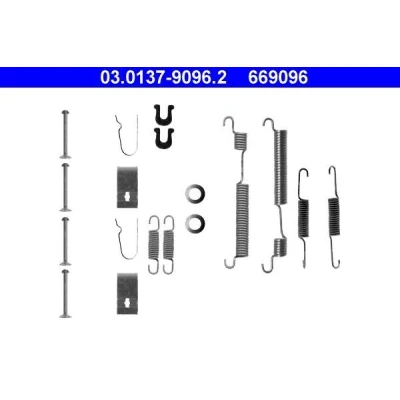 Immagine di ATE 03.0137 9096.2 Kit accessori, Ganasce freno HONDA: CIVIC 6 Hatchback
