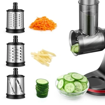 Immagine di AMZCHEF Accessorio per affettaverdure ZM1501 e GM3001 Accessori Estrattori di succo 3 in 1 Set grattugie verdure acciaio inox Macchina non inclusa