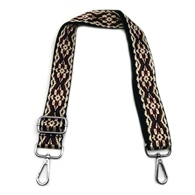 Immagine di Tracolla per Borsa Donna Vino Rosso, Regolabile, Colorata Cinghia di Ricambio Larga 3.8cm con Argento Moschettoni Accessori Borsette Ragazza DIY, #5