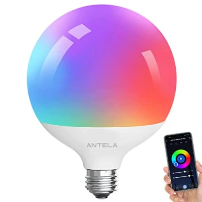 Immagine di ANTELA Lampadine Alexa Inteligente WiFi G120 E27 1PCS, Dimmerabile Lampadina LED Smart 15W 1521ML, RGB &amp; 2700K 6500K bianco freddo caldo, compatibile con Alexa/Google Home