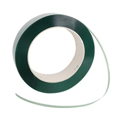 Immagine di Nastro in poliestere PET Larghezza: 12,5 mm Spessore: 0,60 Lunghezza: 2500 mtr Diametro interno: 406 Resistenza alla trazione: 280 kg Per 1 rotolo 031.0300 Realizzato 100%