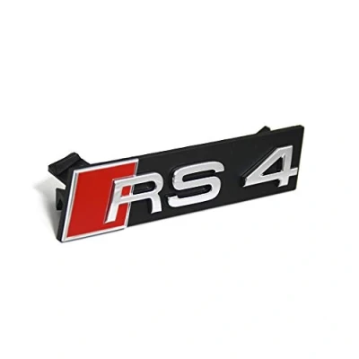 Immagine di Audi 8E0853736E2ZZ Scritta RS4 8E Emblema originale per griglia del radiatore, colore nero/rosso