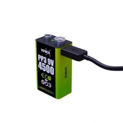 Immagine di Verico LoopEnergy USB C Batteria ricaricabile da 9 V Li Ion 500 mAh 7.4 2 pz.