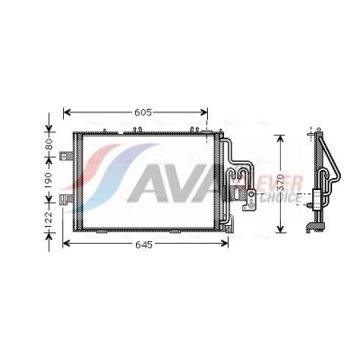 Immagine di PRASCO OLA5307 Condensatore 11,8 8,3 Alluminio 568 OPEL: Corsa C Hatchback
