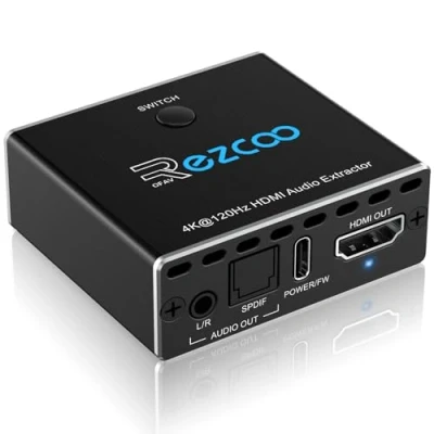 Immagine di Estrattore Audio HDMI 2.1 4K 120Hz VRR ALLM ARC Extractor Switch 2 in 1 OUT HDCP2.3 HDR10 Convertitore che de embed SPDIF Ottico 7.1/5.1CH, Stereo L/R per PS5 XB