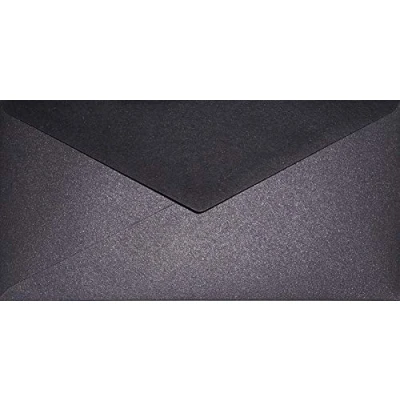 Immagine di Netuno 25 buste lettere lunghe perlate nero rame formato DL 220x 110 mm 120g Aster Metallic Black Cooper colorate nere perlescenti americane per biglietti auguri inviti partecipazione