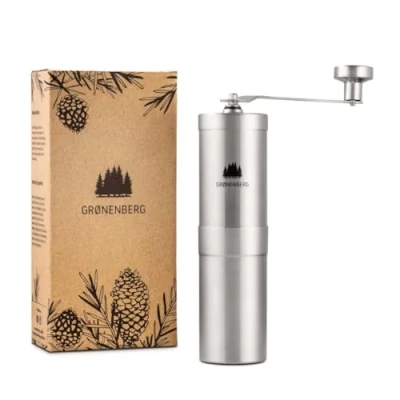 Immagine di Groenenberg Macina caffé manuale, regoliable Macinacaffè in acciaio inossidabile (inox) Macinino caffè manuale Coffee grinder con smerigliatrice ceramica Regolazione precisa