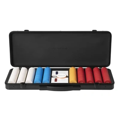 Immagine di SLOWPLAY Godel set di fiches da poker in ceramica per Texas Hold’em, 500 pz [Fiches non numerate], 39 mm e 10 g l’una Con elegante valigetta policarbonato tedesco extra resistente