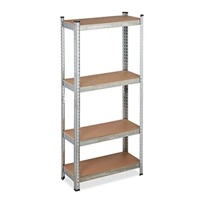 Immagine di Relaxdays Scaffale in Metallo, 700kg di Capacità Carico, 150x70x30 cm, Scaffalatura Alta Portata, 4 Ripiani, Argento, 1 pz