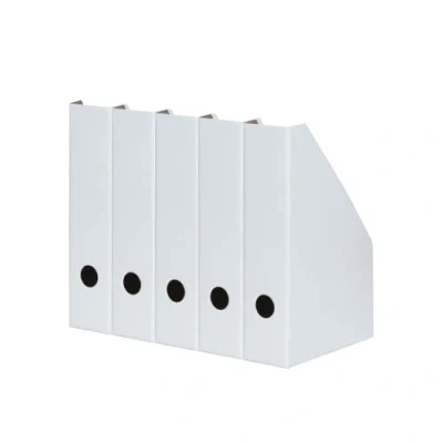 Immagine di LANDRÉ Raccoglitore formato A4, in cartone resistente, 7 cm di larghezza, 5 pezzi, colore: Bianco
